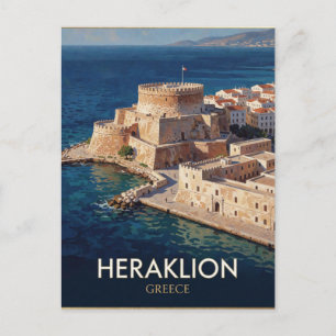 Heraklion Greece Venetian Harbour Travel Postcard