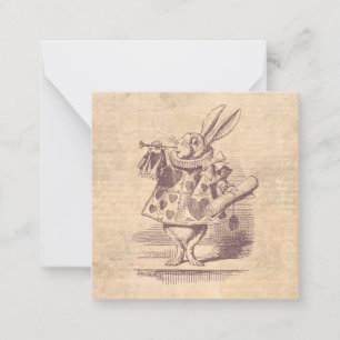 Herald White Rabbit Vintage Alice in Wonderland Card