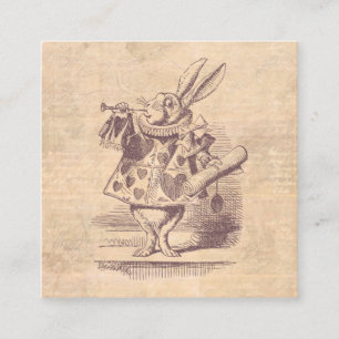 Herald White Rabbit Vintage Alice in Wonderland Enclosure Card