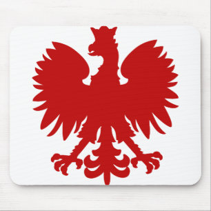 Heraldic Animal Eagle Red Silhouette Crown Mouse Mat
