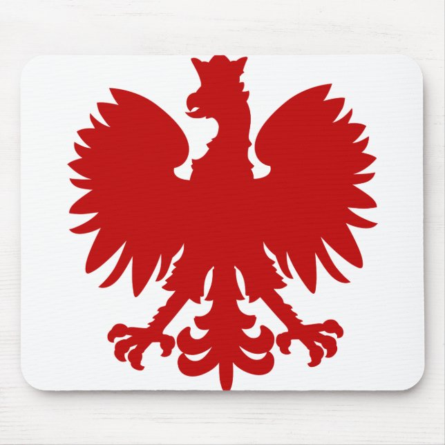Heraldic Animal Eagle Red Silhouette Crown Mouse Mat (Front)