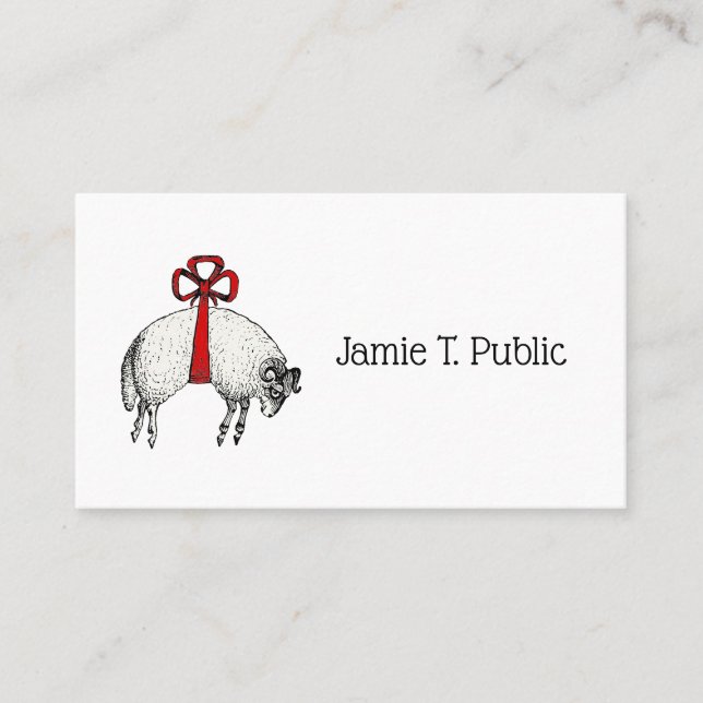 Heraldic Banded Fleece Ram Sheep Crest Emblem Business Card (Front)