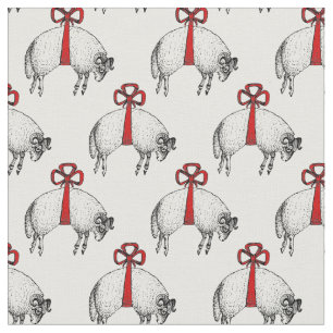 Heraldic Banded Fleece Ram Sheep Crest Emblem Fabric