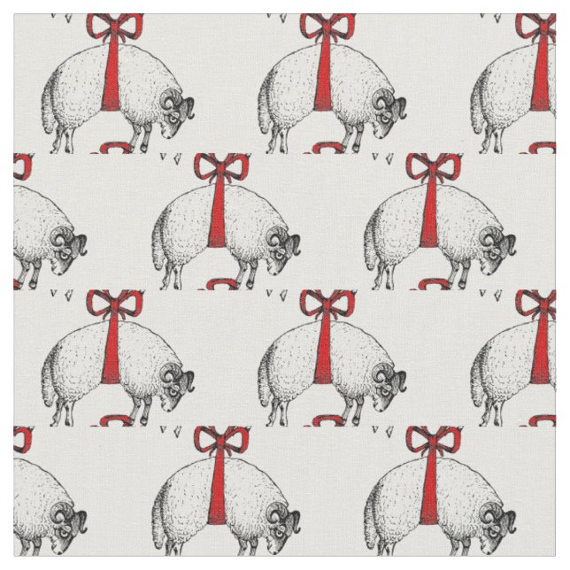 Heraldic Banded Fleece Ram Sheep Crest Emblem Fabric (Close Up)