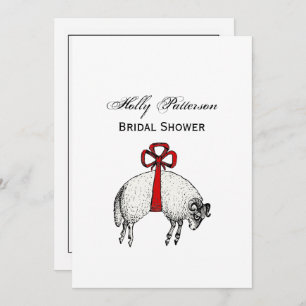 Heraldic Banded Fleece Ram Sheep Crest Emblem Invitation