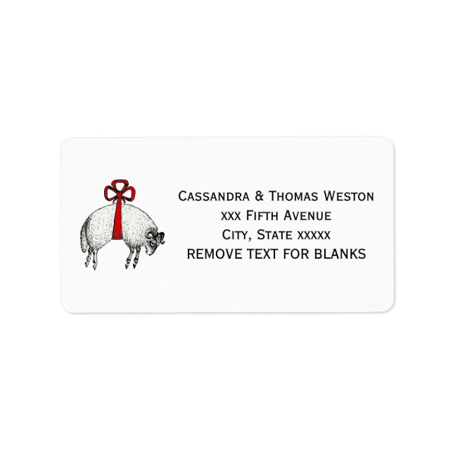 Heraldic Banded Fleece Ram Sheep Crest Emblem Label (Front)