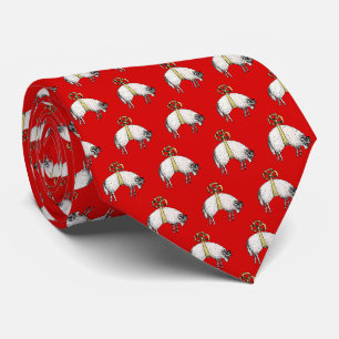 Heraldic Banded Fleece Ram Sheep Crest Emblem Tie