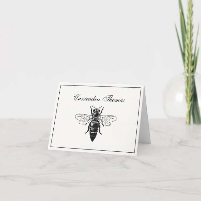 Heraldic Bumble Bee Queen Coat of Arms Frame H Thank You Card (Front)