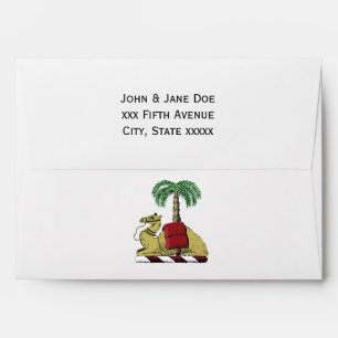Heraldic Camel Palm Tree Colour Coat of Arms Envelope