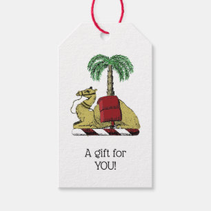 Heraldic Camel Palm Tree Colour Coat of Arms Gift Tags