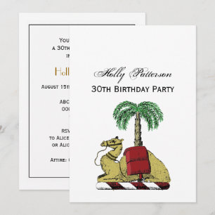Heraldic Camel Palm Tree Colour Coat of Arms Invitation