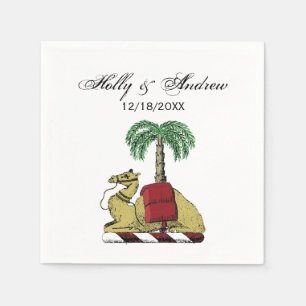 Heraldic Camel Palm Tree Colour Coat of Arms Napkin