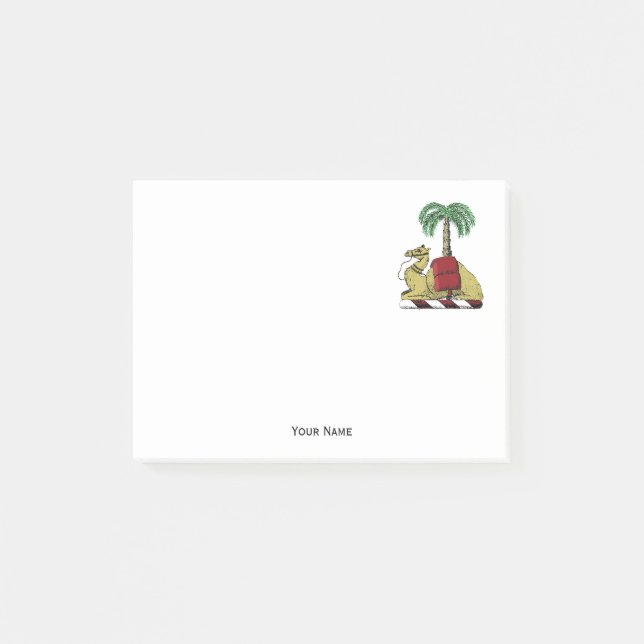 Heraldic Camel Palm Tree Colour Coat of Arms Post-it Notes (Front)