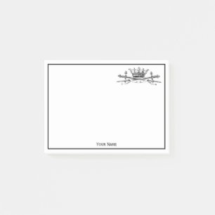 Heraldic Crown Crossed Swords Sabres Emblem Crest Post-it Notes