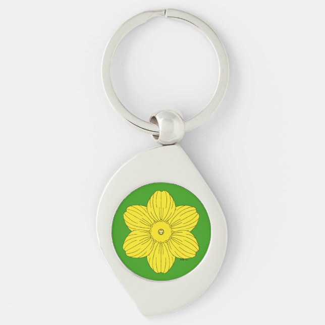 Heraldic Daffodil Key Ring (Front)