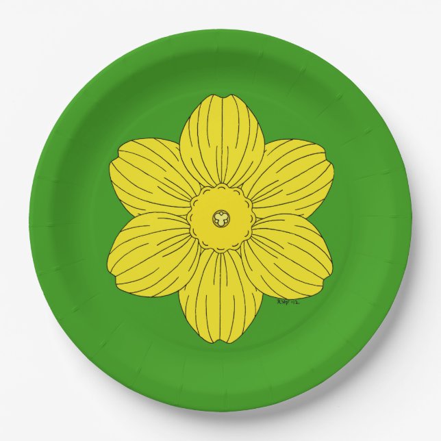 Heraldic Daffodil Paper Plate (Front)