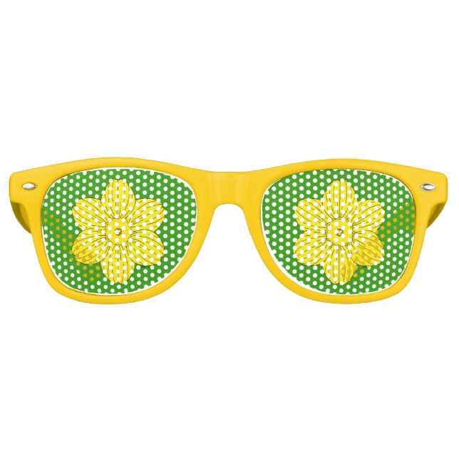 Heraldic Daffodil Retro Sunglasses (Front)
