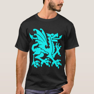 Heraldic Dragon 01 - Cyan T-Shirt