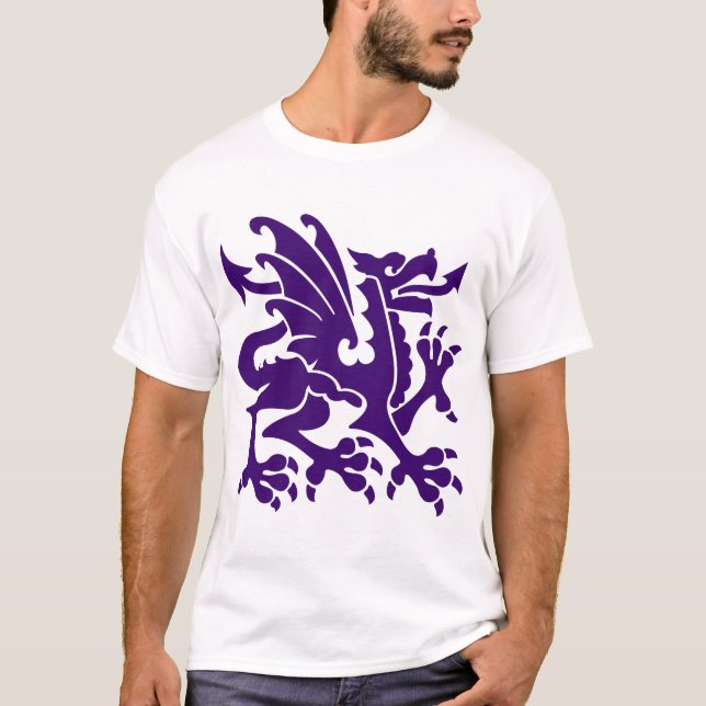 Heraldic Dragon 01 - Deep Purple T-Shirt (Front)