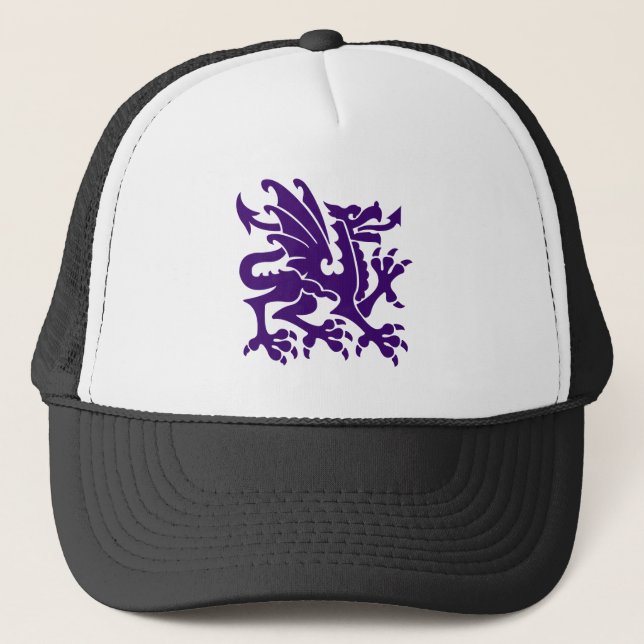 Heraldic Dragon 01 - Deep Purple Trucker Hat (Front)