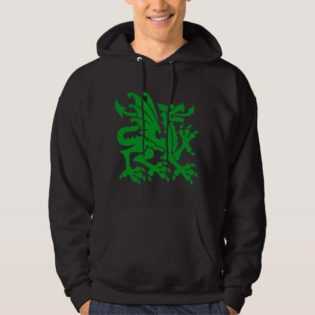 Heraldic Dragon 01 - Grass Green Hoodie (Front)