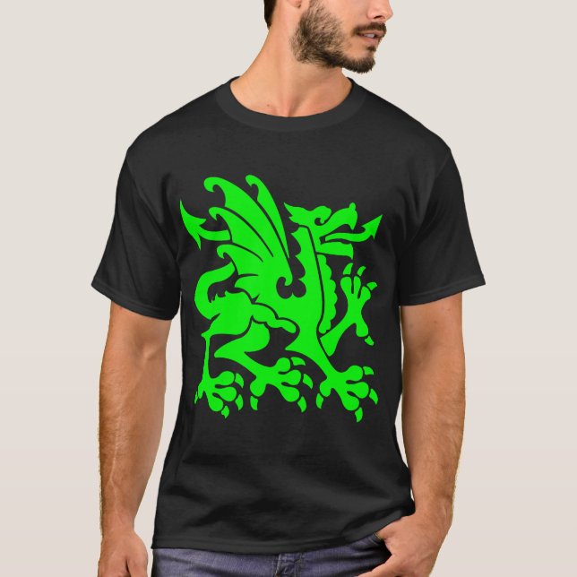 Heraldic Dragon 01 - Green T-Shirt (Front)