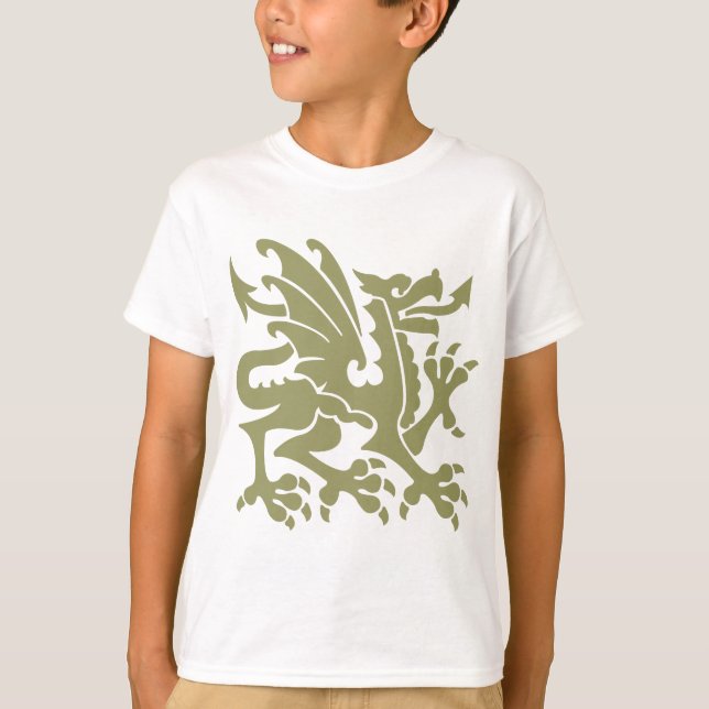Heraldic Dragon 01 - Khaki T-Shirt (Front)