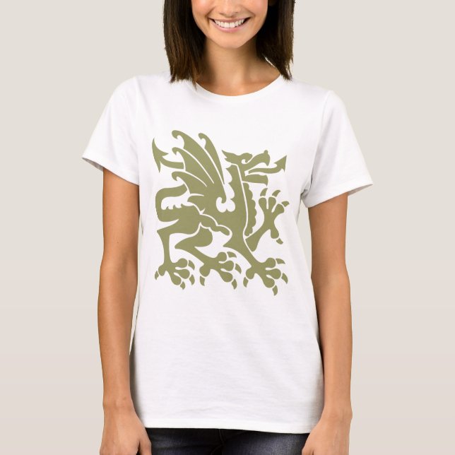 Heraldic Dragon 01 - Khaki T-Shirt (Front)