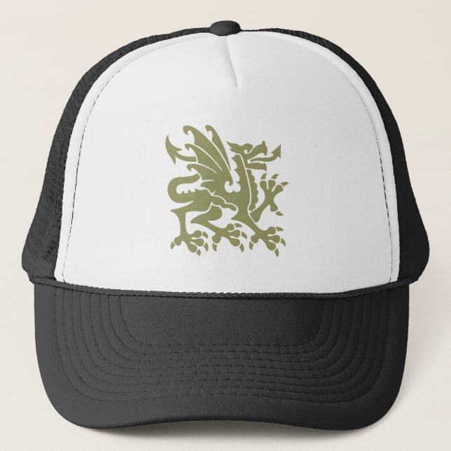 Heraldic Dragon 01 - Khaki Trucker Hat (Front)