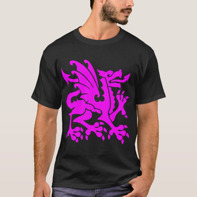 Heraldic Dragon 01 - Magenta T-Shirt (Front)