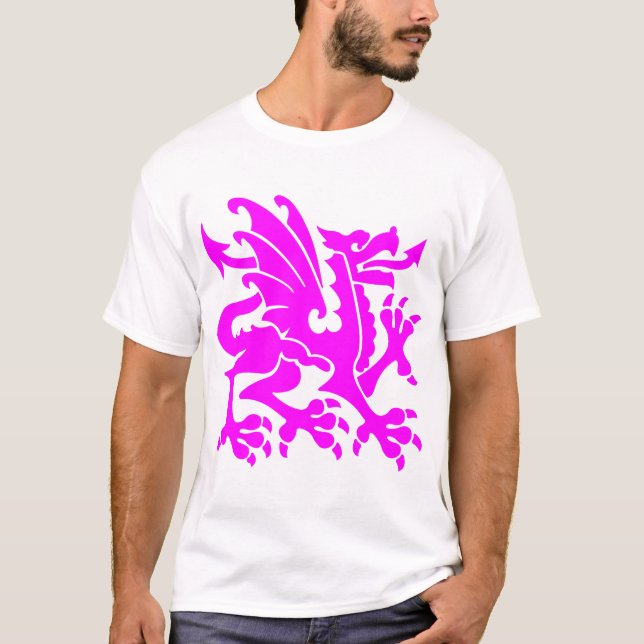 Heraldic Dragon 01 - Magenta T-Shirt (Front)