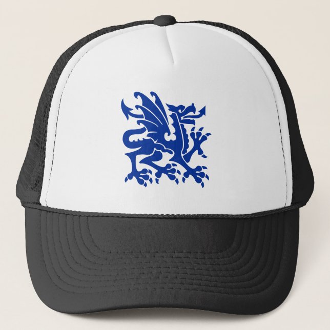Heraldic Dragon 01 - Navy Blue Trucker Hat (Front)