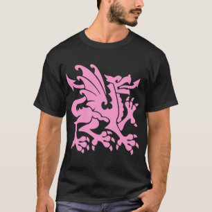 Heraldic Dragon 01 - Pink T-Shirt
