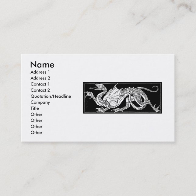 Heraldic Dragon Business Card (Front)