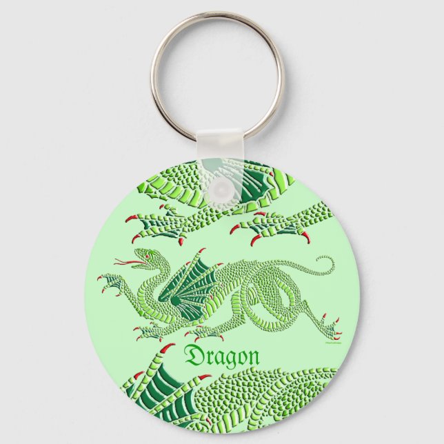 Heraldic Dragon (Green) - Keychain (Front)