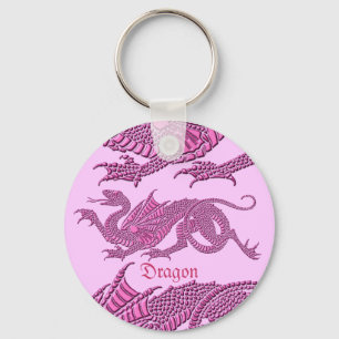 Heraldic Dragon (Pink) - Keychain