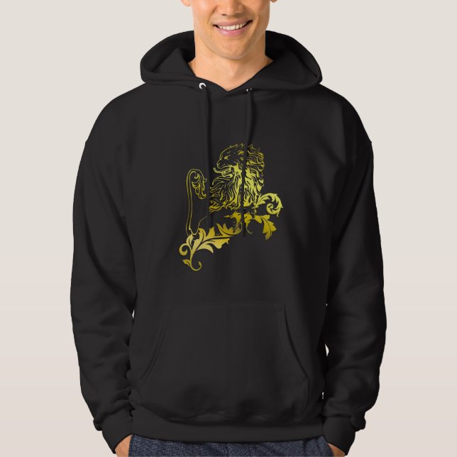 Heraldic Gold Lion - MyBlazon's Hoodies for men (Front)