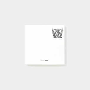 Heraldic Heart with Wings Coat of Arms Crest Post-it Notes