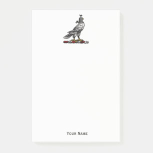 Heraldic Hunting Falcon Wearing Helmet Hood C Post-it Notes