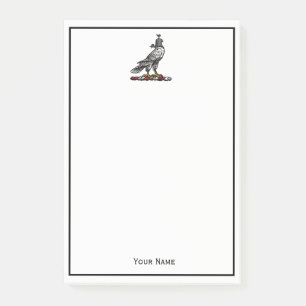Heraldic Hunting Falcon Wearing Helmet Hood C Post-it Notes