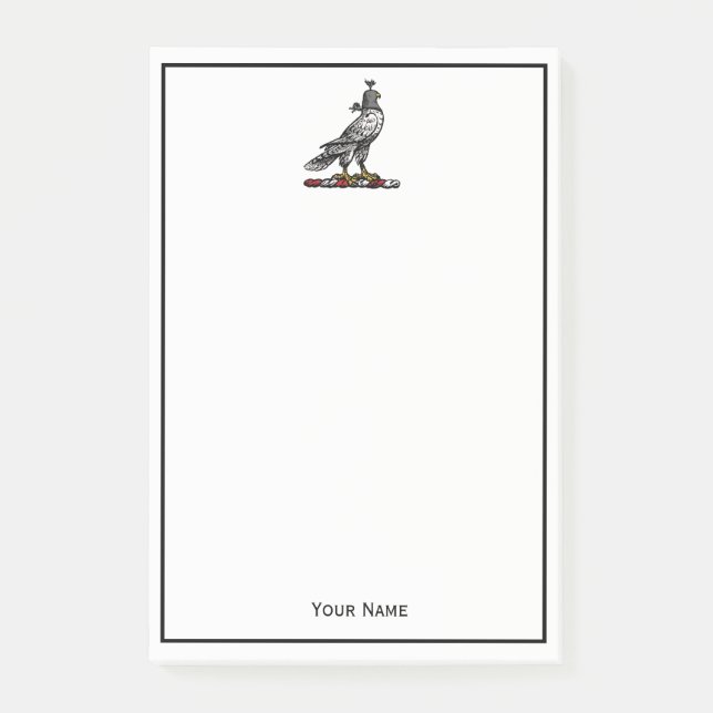 Heraldic Hunting Falcon Wearing Helmet Hood C Post-it Notes (Front)