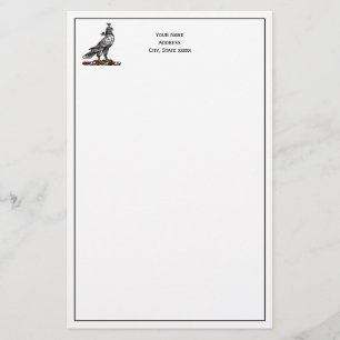 Heraldic Hunting Falcon Wearing Helmet Hood C Stationery