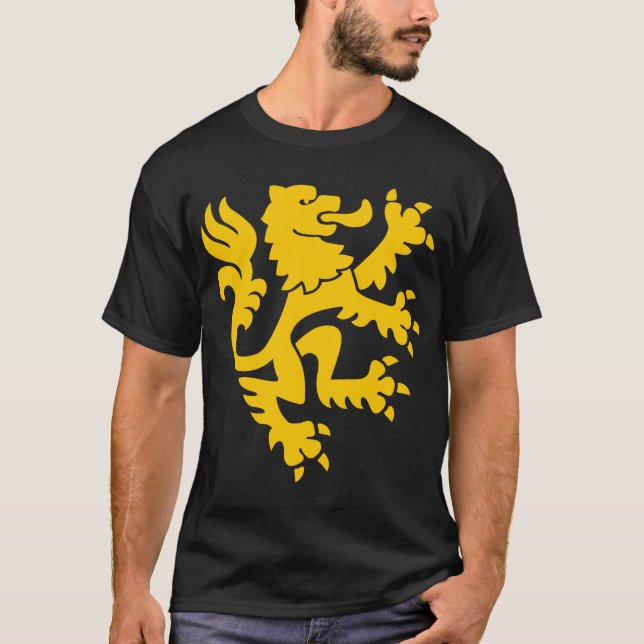 Heraldic Lion 01 - Amber T-Shirt (Front)