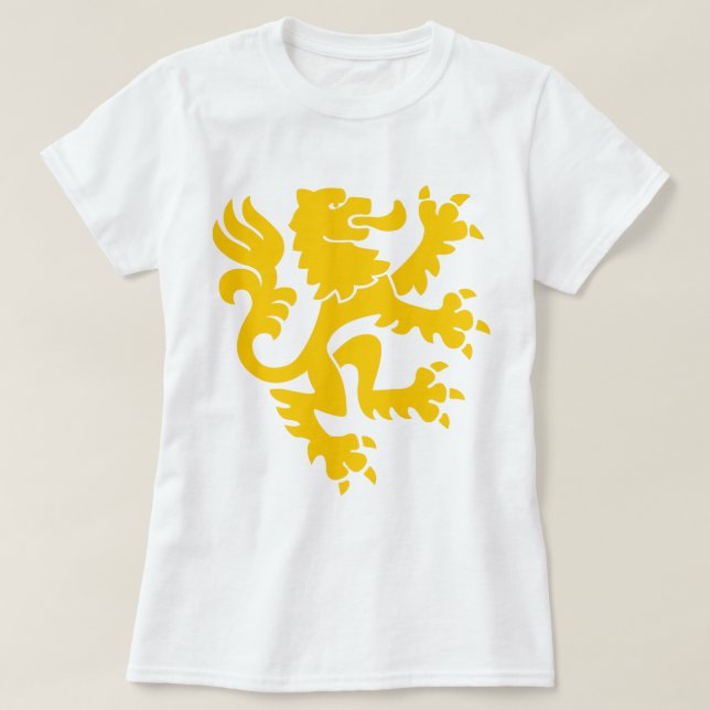 Heraldic Lion 01 - Amber T-Shirt (Design Front)