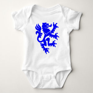 Heraldic Lion 01 - Blue Baby Bodysuit