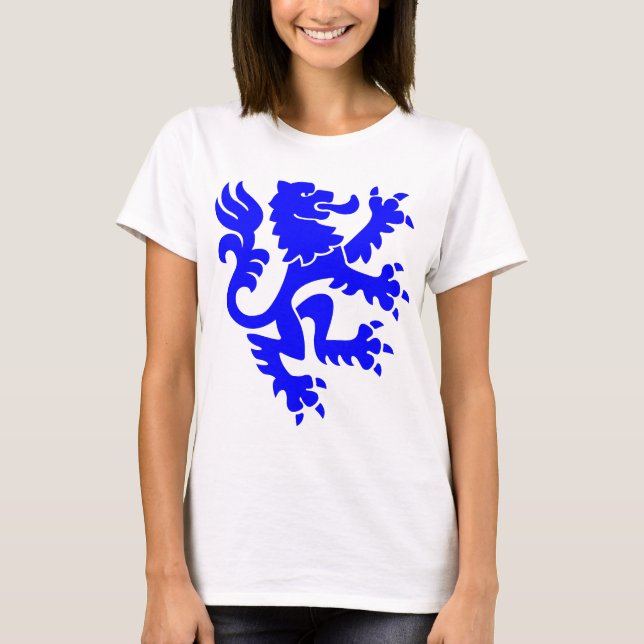 Heraldic Lion 01 - Blue T-Shirt (Front)