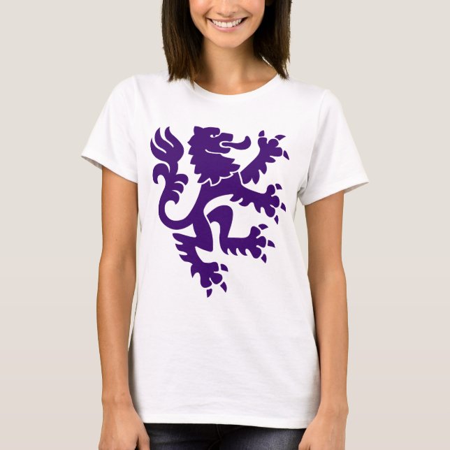 Heraldic Lion 01 - Deep Purple T-Shirt (Front)