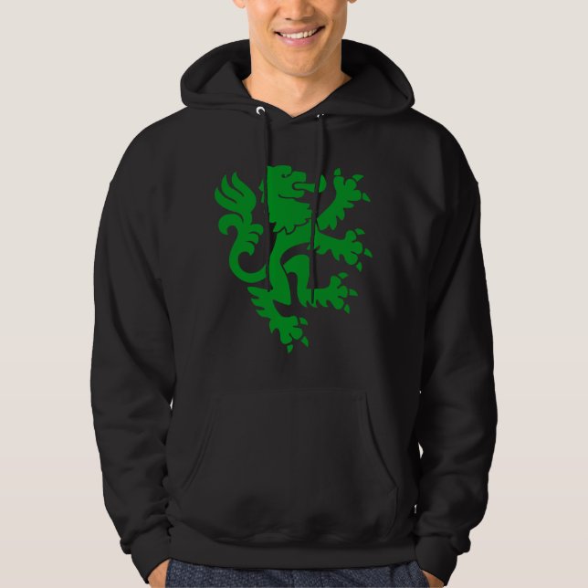 Heraldic Lion 01 - Grass Green Hoodie (Front)
