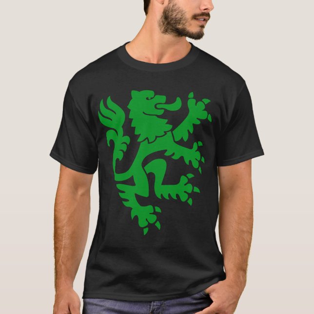 Heraldic Lion 01 - Grass Green T-Shirt (Front)