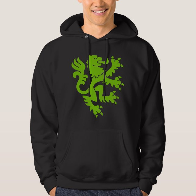 Heraldic Lion 01 - Martian Green Hoodie (Front)